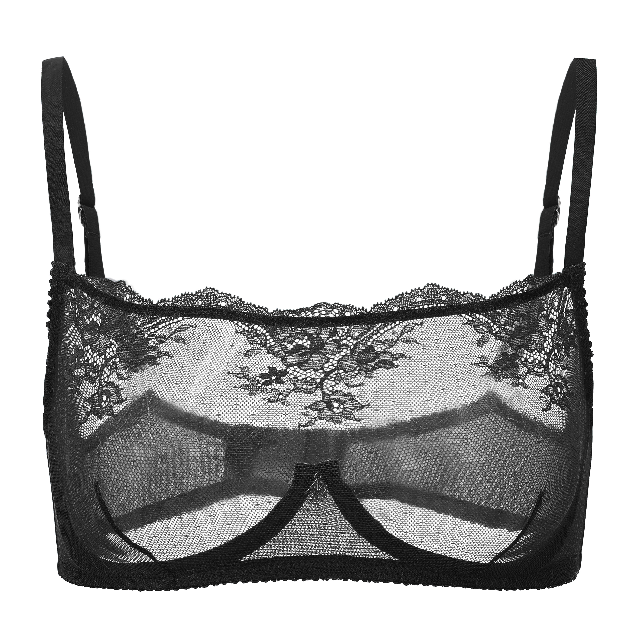 Kim High Neck Sheer Lace Underwire Bra